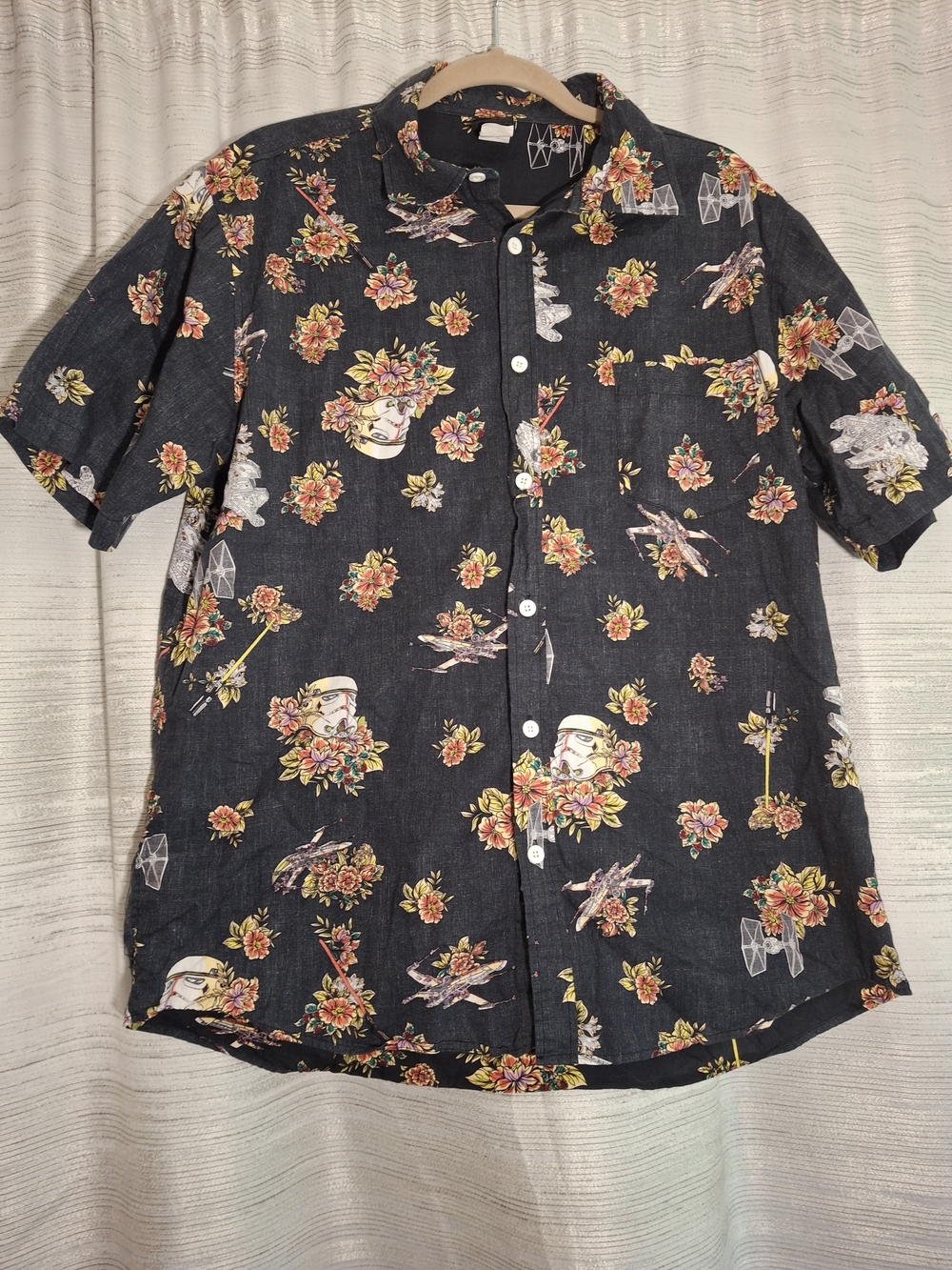Star Wars Black Floral Stormtrooper Hawaian Shirt XL
